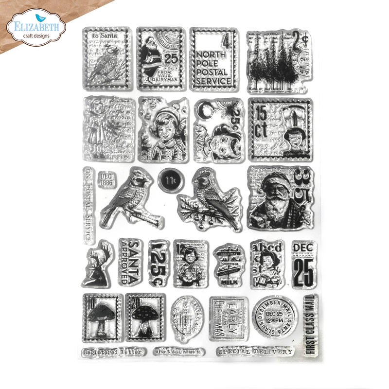 Elizabeth Craft Designs Clear Stamp Set - December Postage Stamps, CS382