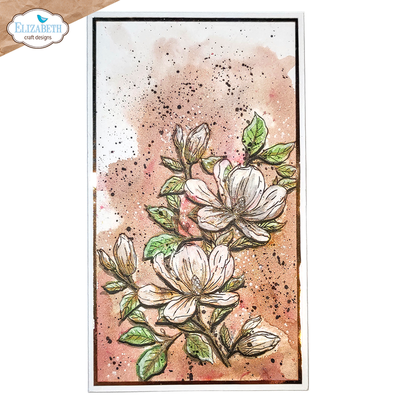 Elizabeth Craft Designs Clear Stamp Set - Floral Branches & Sentiments, CS405