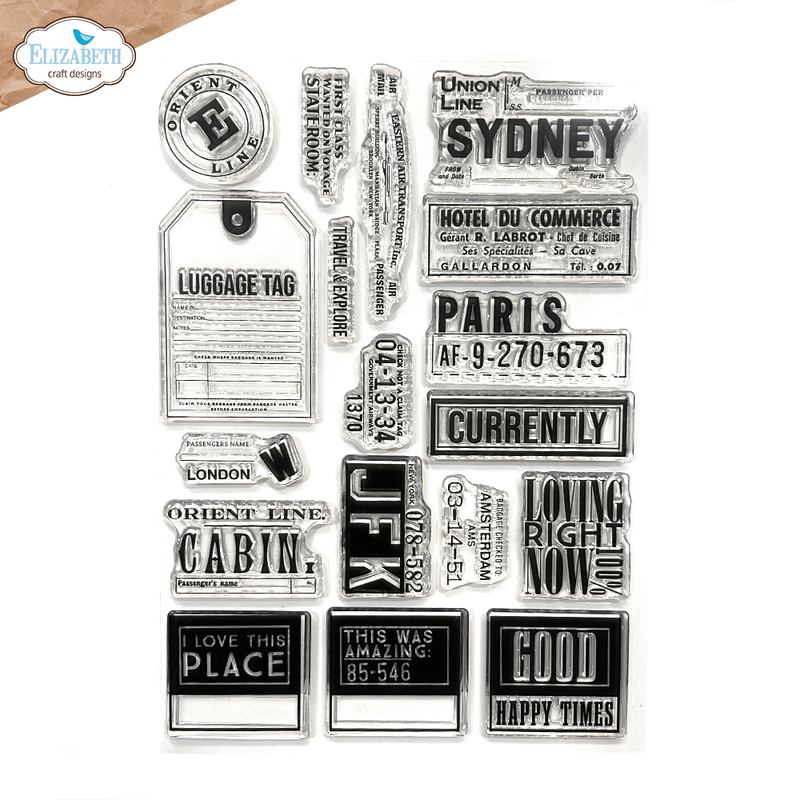 Elizabeth Craft Designs Clear Stamp Set - Travels From the Past 3, CS408