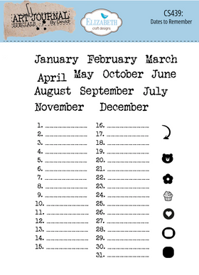 Elizabeth Craft Designs Stamp Set - Dates to Rmember, CS439