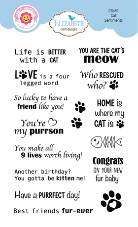 Elizabeth Craft Designs Stamp Set - Cat Sentiments, CS459