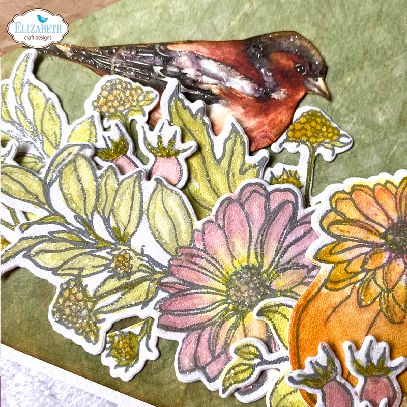 Elizabeth Craft Designs Stamp & Die Set - Autumn Harvest Florals, CSD378 by: Angelica Turner