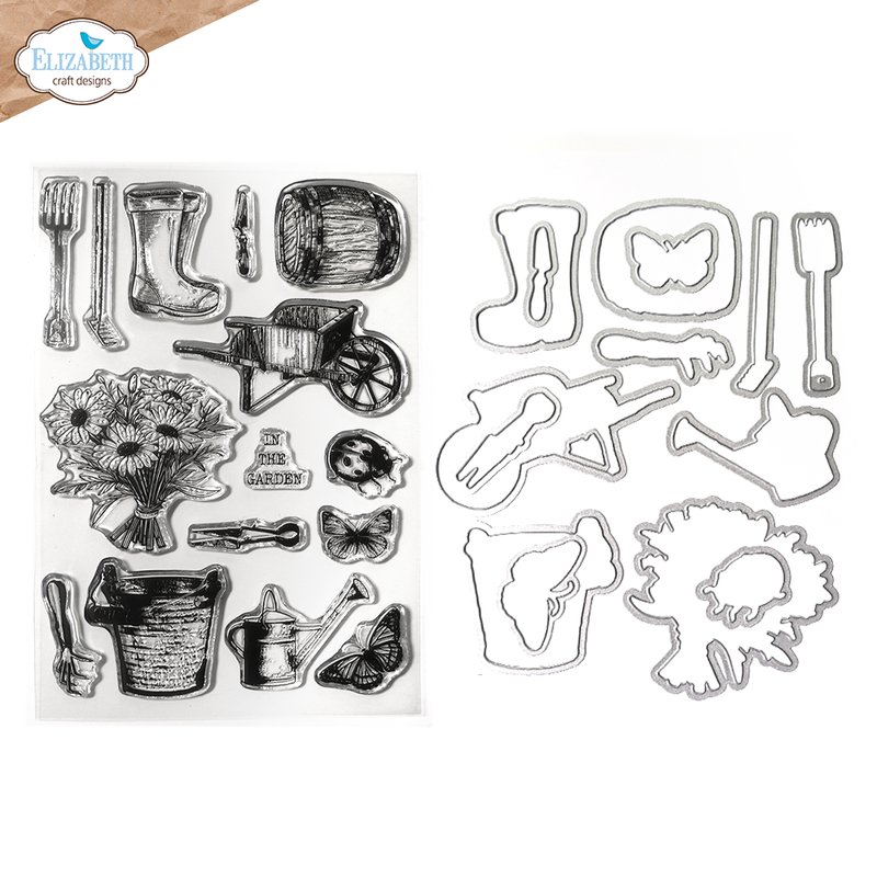 Elizabeth Craft Designs Stamp & Die Set - Garden of Love, CSD413