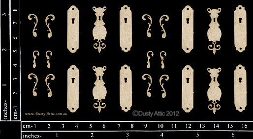 Dusty Attic Chipboard 3x4 - Door Handle Plates, DA0681