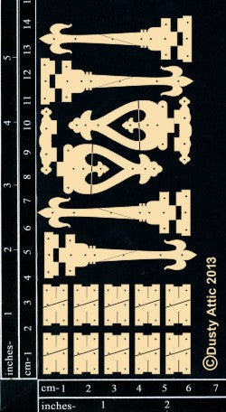 Dusty Attic Chipboard 3x6 - Mini Hinges, DA1006