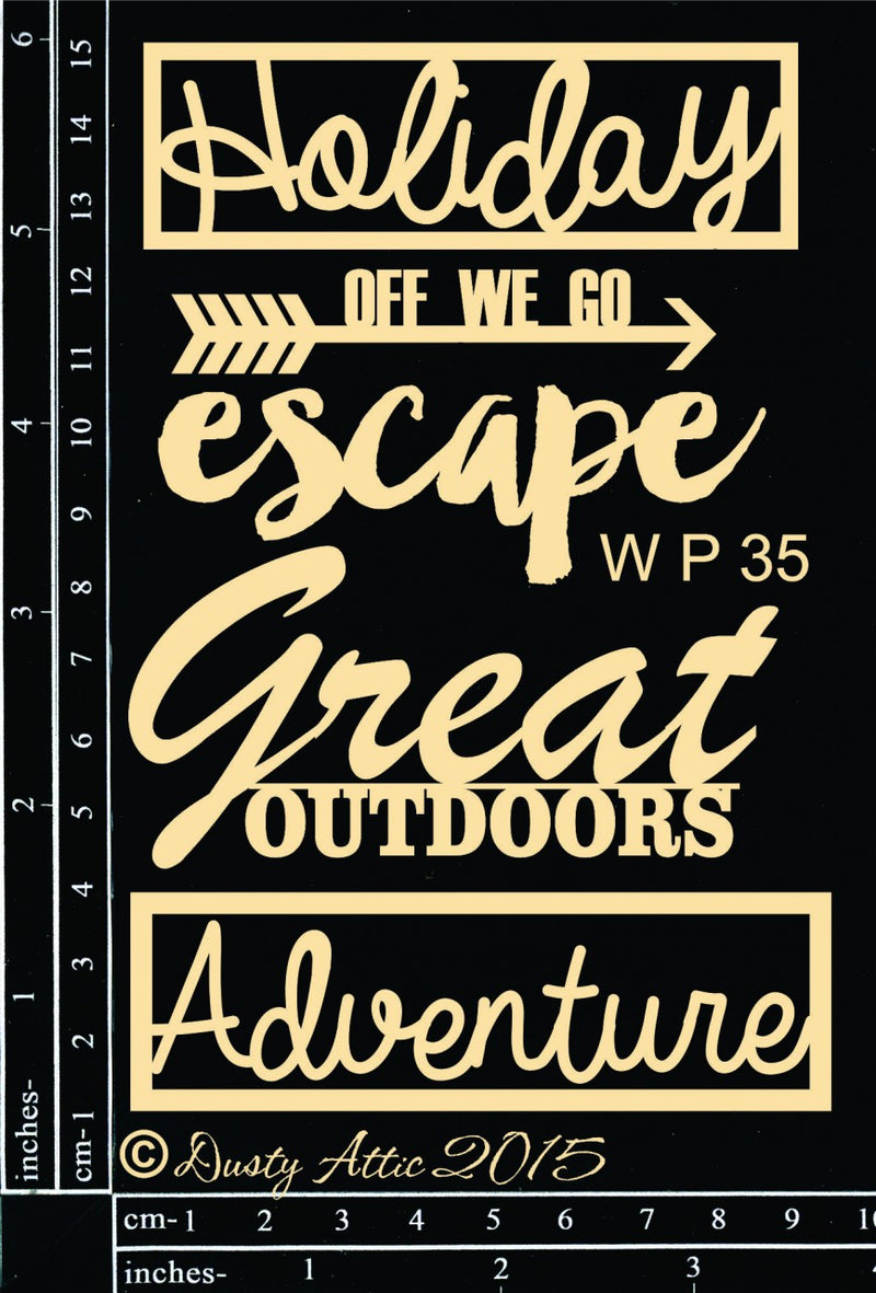 Dusty Attic Chipboard 4x6 - Word Pack