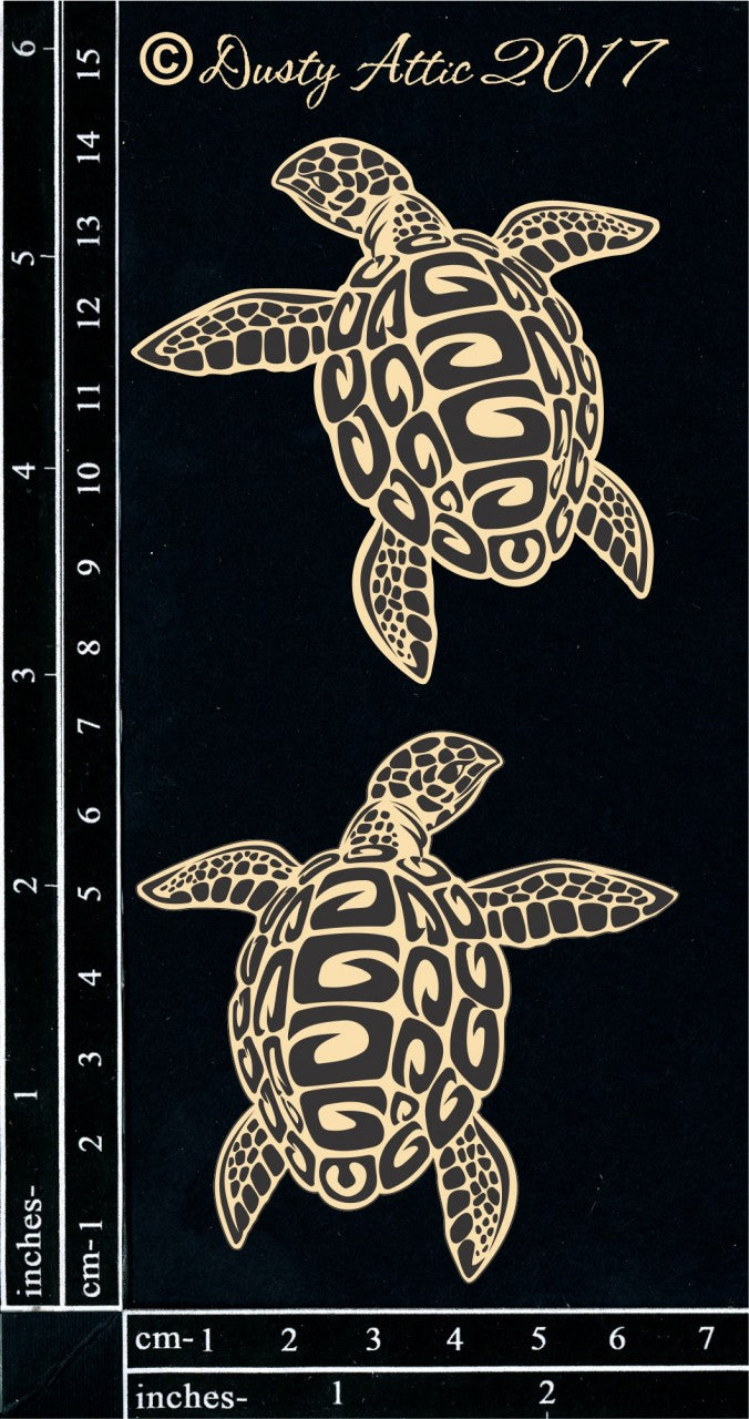 Dusty Attic Chipboard 3x5- Turtles, DA1909