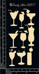 Dusty Attic Chipboard 3x6 - Mini Cocktails, DA1923