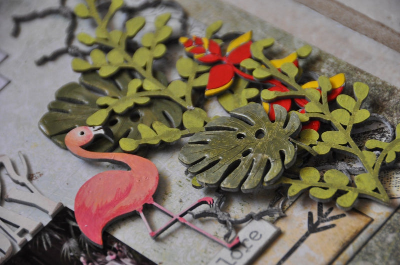 Dusty Attic Chipboard 3x6 - Flamingo, DA1943