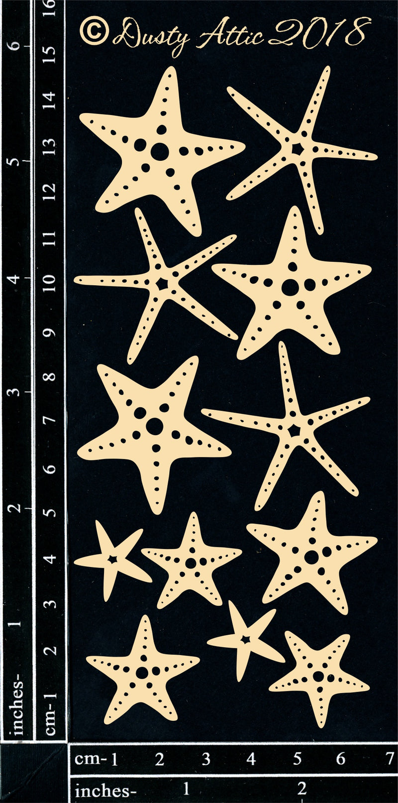 Dusty Attic Chipboard 3x6 - Starfish