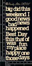 Dusty Attic Chipboard 3x6 - Daily Words, DA2935