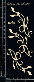 Dusty Attic Chipboard 3x7 - Swirly Vine