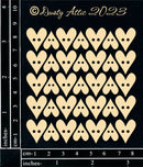 Dusty Attic Chipboard 3x4 - Mini Heart Buttons, DA3430