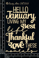 Dusty Attic Chipboard 4x6 - Hello January, DA3496