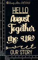 Dusty Attic Chipboard 4x6 - Hello August, DA3503