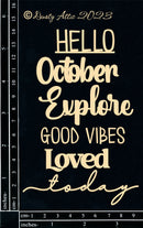 Dusty Attic Chipboard 4x6 - Hello October, DA3505