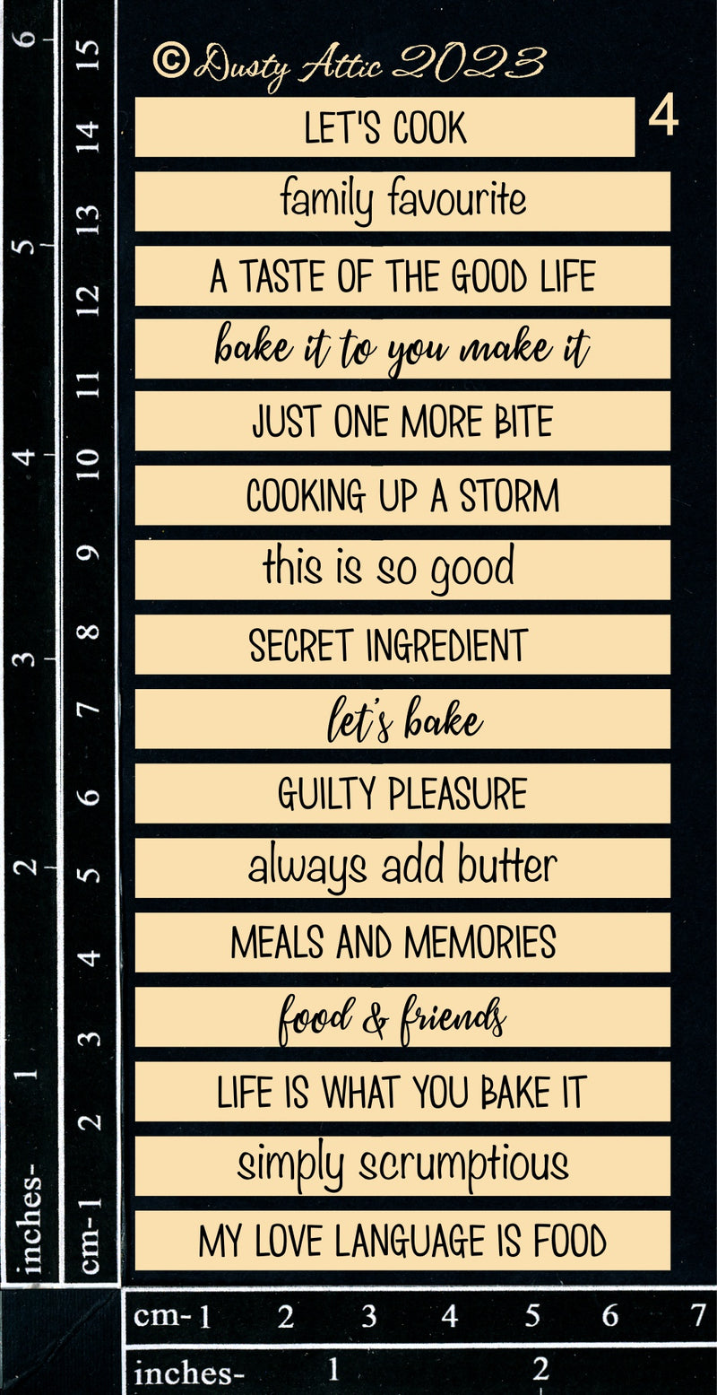 Dusty Attic Chipboard 3x6 - Word Strips