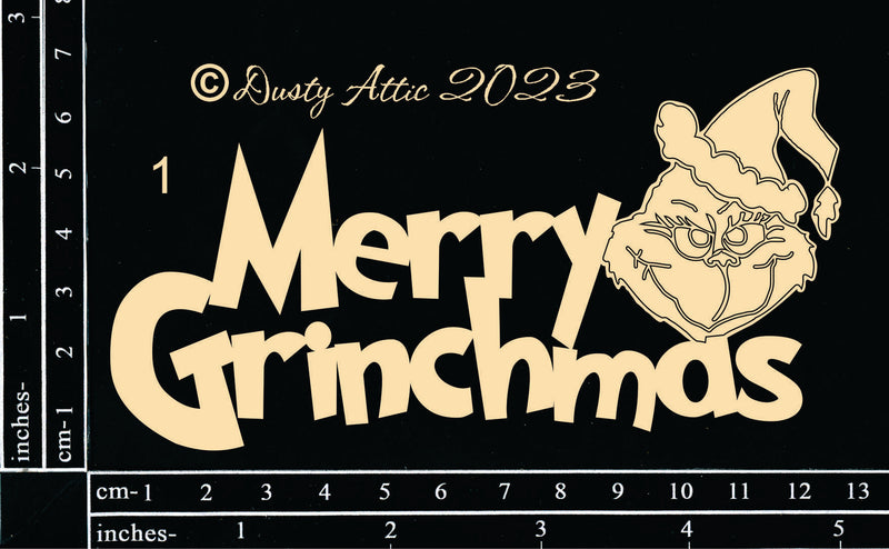 Dusty Attic Chipboard 3x5 - Merry Grinchmas