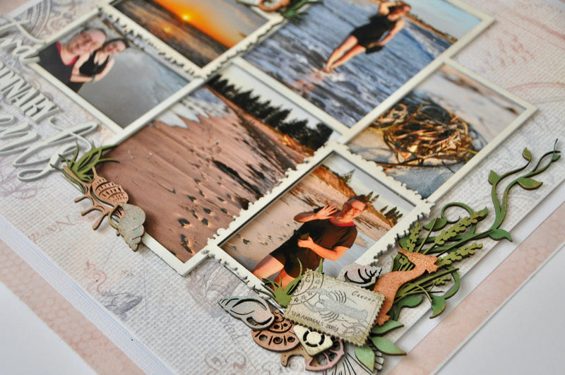 Dusty Attic Chipboard 3x6 - Postage Stamps - Sea Animals, DA3732