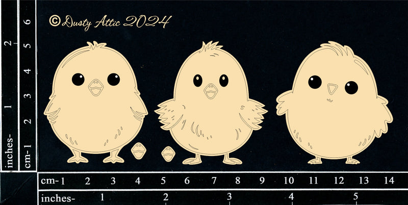 Dusty Attic Chipboard 3x6 - Easter Chicks, DA3736