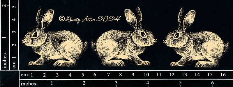 Dusty Attic Chipboard 3x6 - Rabbits