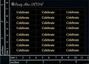 Dusty Attic 3x5 - Mini Card Sentiments - Celebrate (Black), DA3752B
