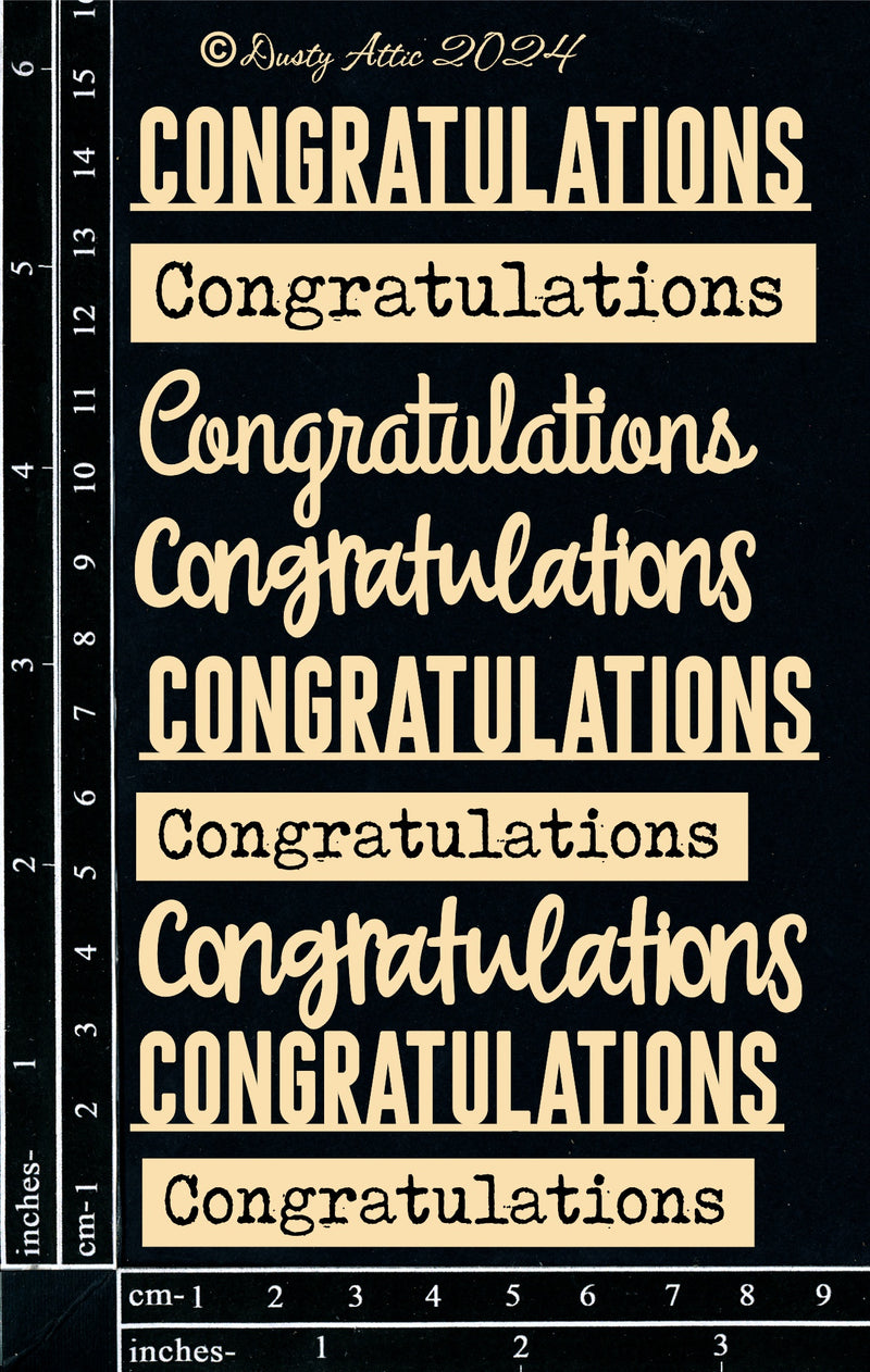 Dusty Attic 4x6 - Card Sentiments - Congratulations, DA3758