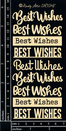 Dusty Attic Chipboard 3x6 - Card Sentiments - Best Wishes, DA3759