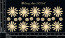 Dusty Attic Chipboard 3x6 - Postage Stamps - Daisies