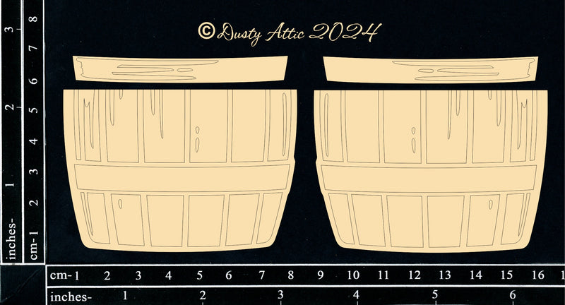 Dusty Attic Chipboard 3x7 - Barrel Half, DA3775