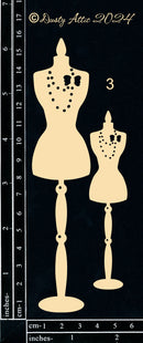 Dusty Attic Chipboard 3x6 - Elegant Dress Form