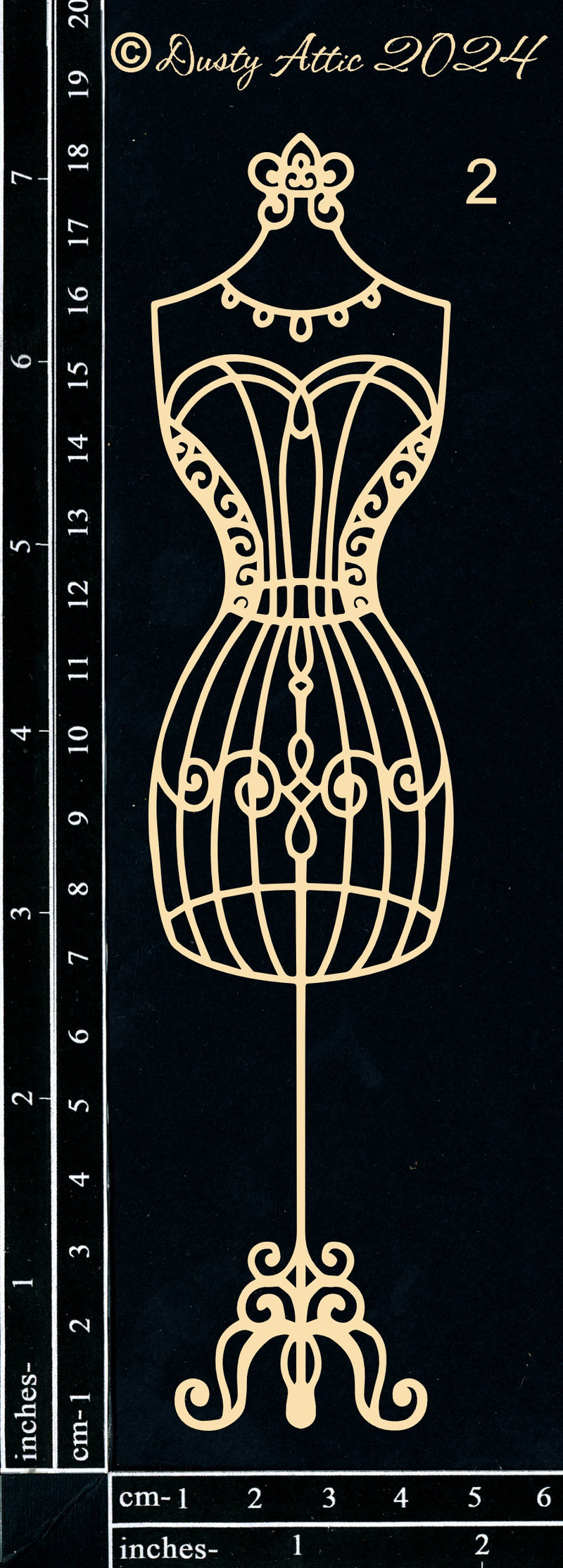 Dusty Attic Chipboard 3x7 - Elegant Dress Form