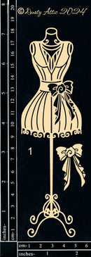 Dusty Attic Chipboard 3x7 - Elegant Dress Form
