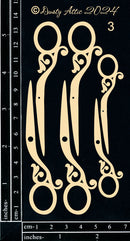 Dusty Attic Chipboard 3x5- Vintage Scissors