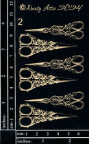 Dusty Attic Chipboard 3x5- Vintage Scissors