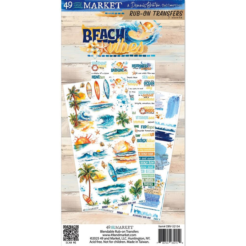 49 & Market - Beach Vibes Rub-On Transfers, DBV-32154 by Dennis Burton