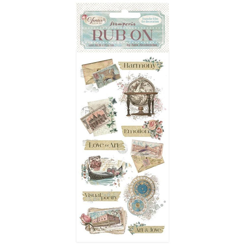 Stamperia Rub-ons 4" x 8.5" - Venice City of Art letters, DFLRB168