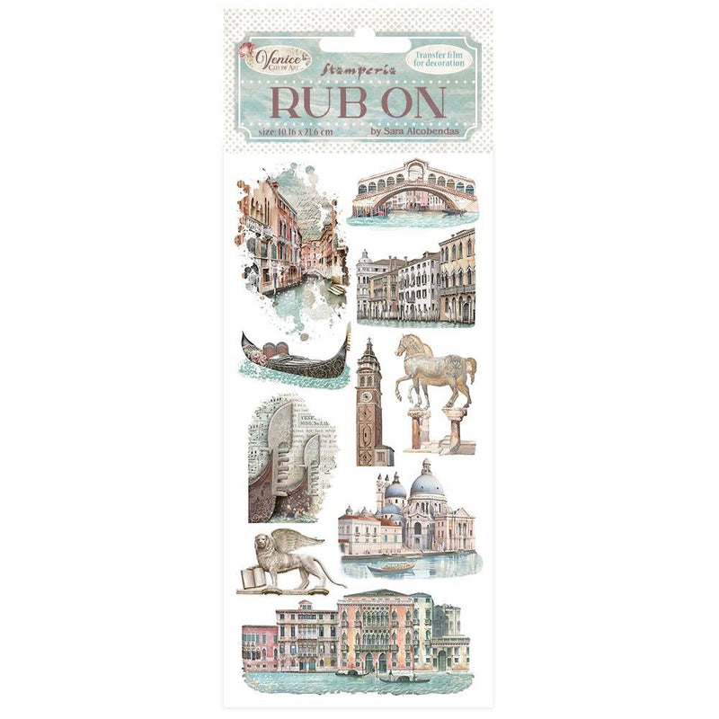 Stamperia Rub-ons 4" x 8.5" - Venice City of Art monuments, DFLRB170