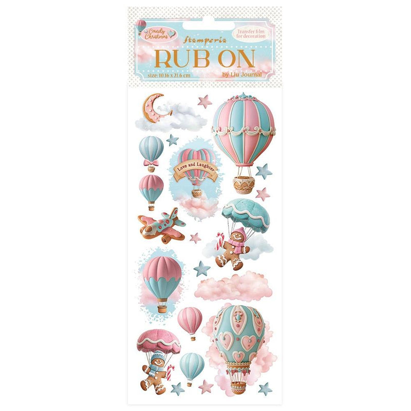 Stamperia Rub-on - Candy Christmas Air Baloons, DFLRB172