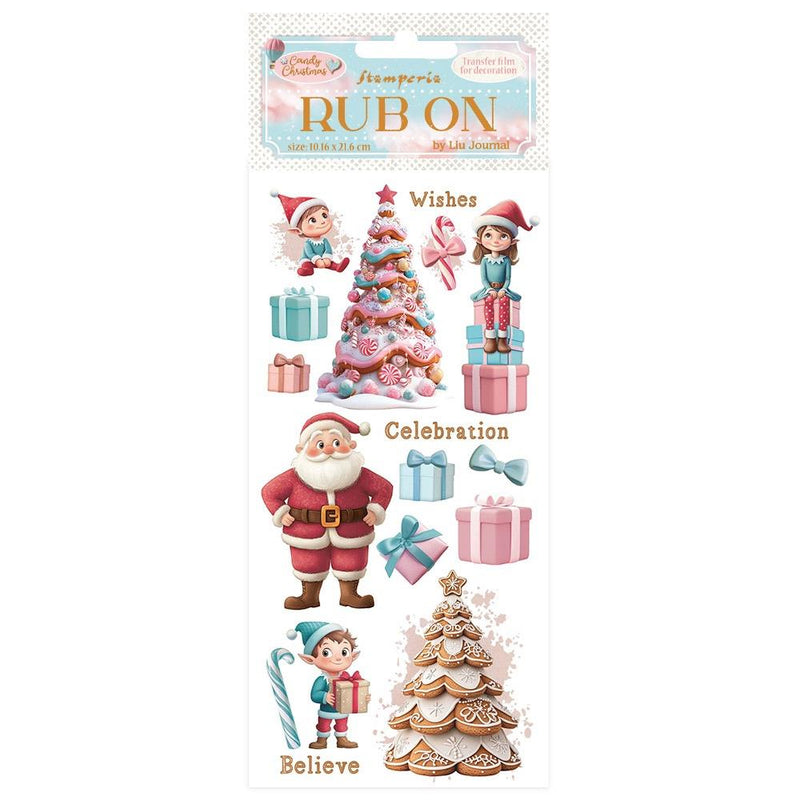 Stamperia Rub-on - Candy Christmas Santa Claus, DFLRB173