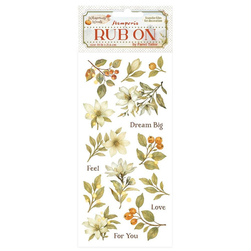 Stamperia Whispering Woods 4x8.5 Rub-Ons - Magnolia, DFLRB184
