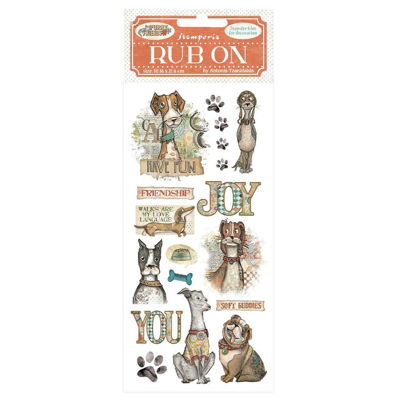 Stamperia Furry Friends Rub-Ons - Dog, DFLRB196