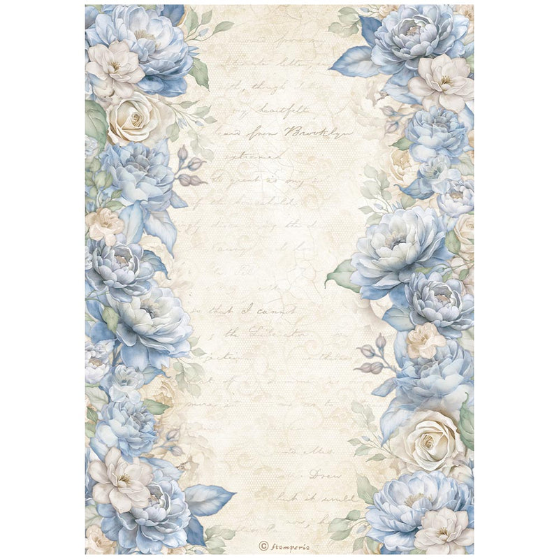 Stamperia Rice Paper Sheet A4 - Timeless Floral Borders, DFSA41030