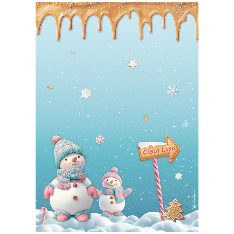 Stamperia A4 Rice Paper Selection - Candy Christmas, DFSA4XCD