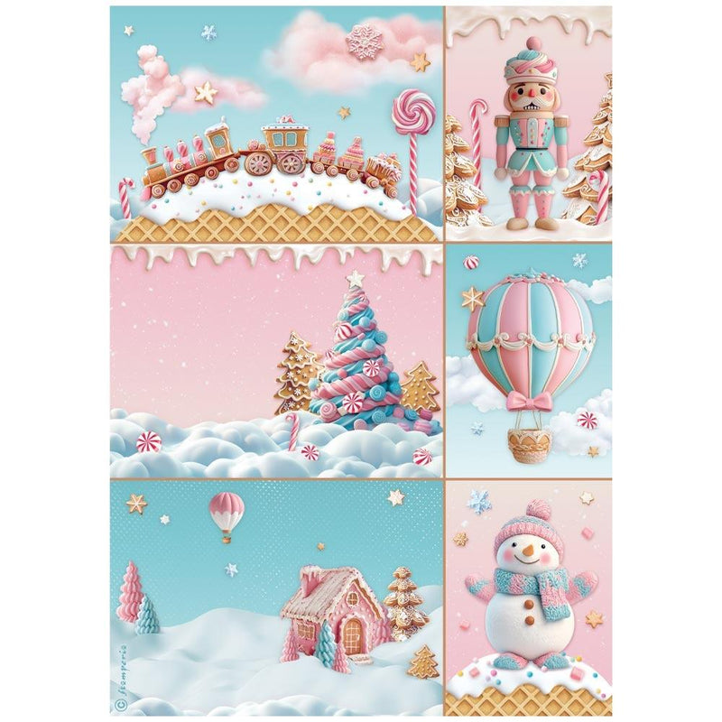 Stamperia A4 Rice Paper Selection - Candy Christmas, DFSA4XCD