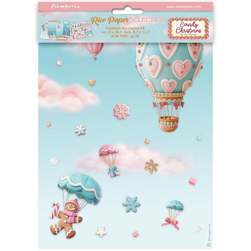 Stamperia A4 Rice Paper Selection - Candy Christmas, DFSA4XCD