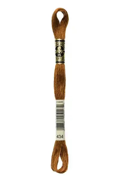 DMC 6-Strand Embroidery Cotton Floss 8.7yd - Cigar Brown (Light Brown), DMC434