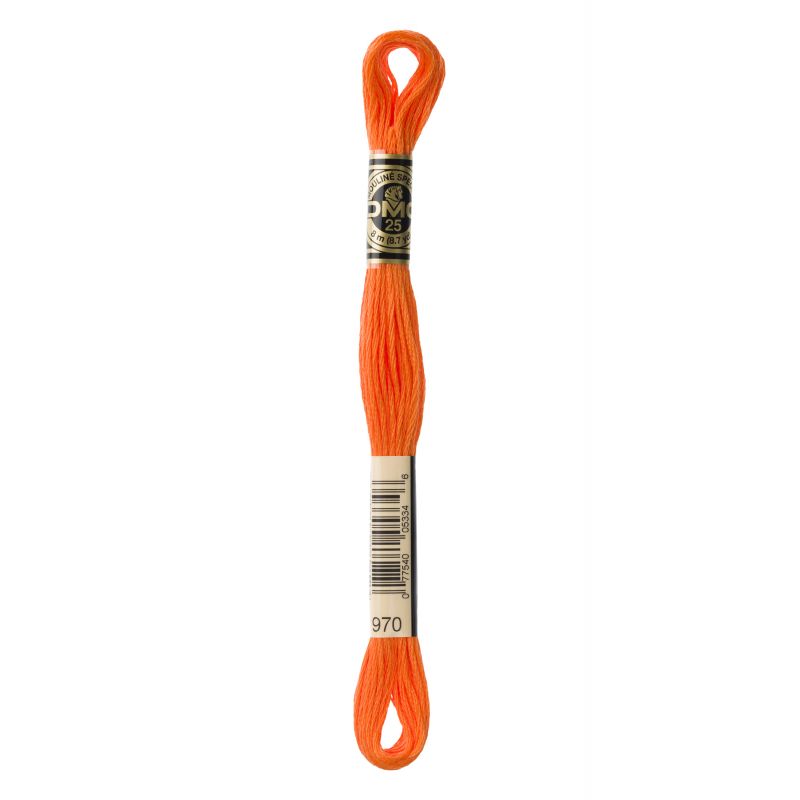 DMC 6-Strand Embroidery Cotton Floss 8.7yd - Neon Orange (Light Pumpkin), DMC970