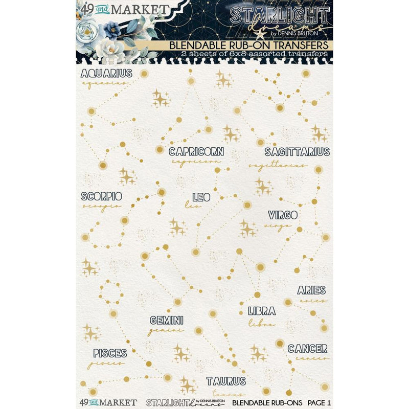 49 & Market - Starlight Dreams - 6x8 Blendible Rub-on Transfers, DSD-30679