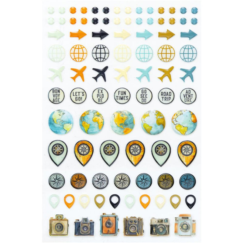 49 & Market - Wonderlust Explorer - Epoxy Coated Stickers, DWE-304564